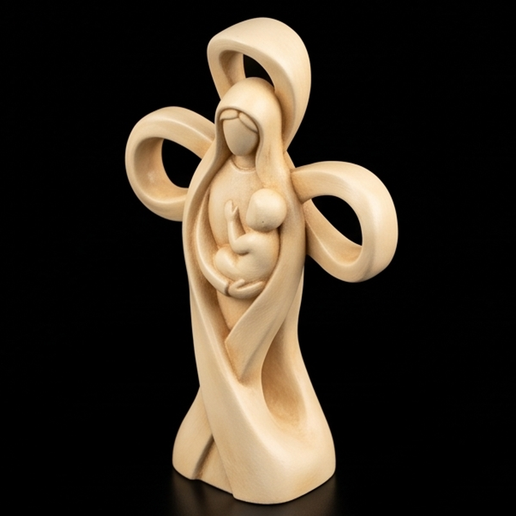 🧒 Madonna and Child Infinity Cross | Mary and Jesus Sacred Altar Decor ...