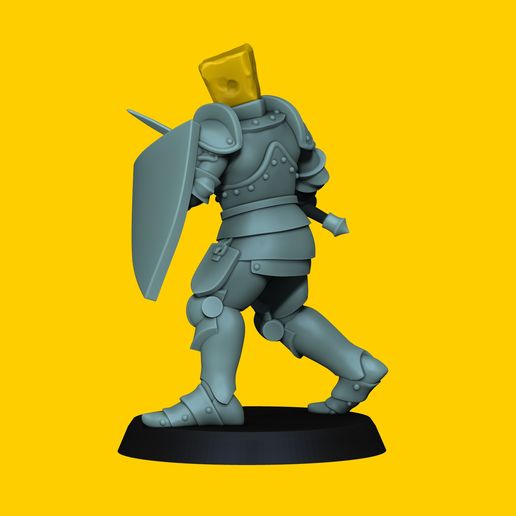 🧟 Yellow Cube Knight・Free 3D File for 3D printing・Cults