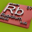 rubidium v3.jpg Periodic Table of Elements  blocks  chemistry   -  118 elements printable stl file