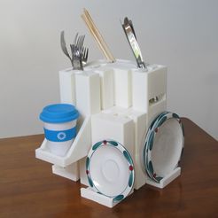 Assembly 0.JPG Archivo STL gratis Bloques apiladores - Almacenamiento en cocina・Objeto imprimible en 3D para descargar