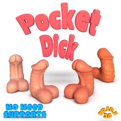 pocketDick.jpg STL-Datei Taschen-Dildo A + B・3D-druckbares Design zum Herunterladen