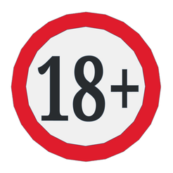 18.png STL file 18+ sign・3D printing model to download
