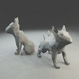 4.png Low polygon bull terrier 3D print model  in three poses