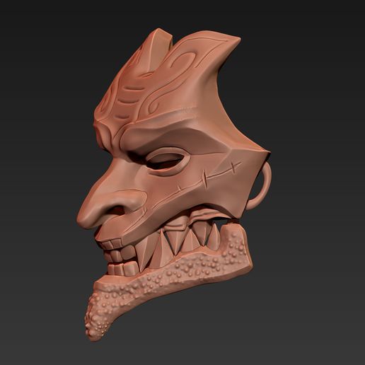 M3.jpg Oni Dämon Halbmaske - Tragbare 3D-Druck Maske