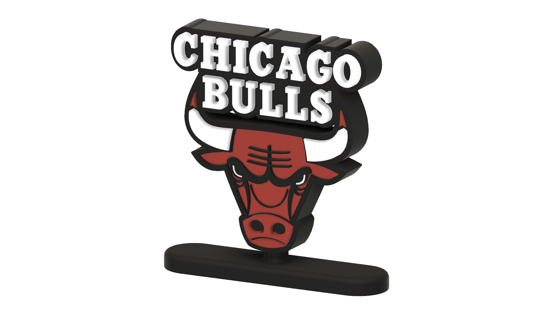 Chicago-Bulls-Logo-Front-v1.png STL file Chicago Bulls NBA Logo Stand 2 version・Model to download and 3D print, Upcrid