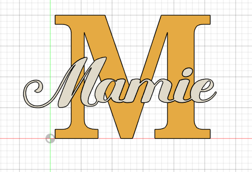 Granny's Day special - Personalized first name with large 3D letter