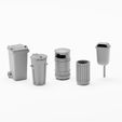 garbage_bins.jpg 3D file Garbage pack - Set of 13 containers and bins in H0 scale・3D printable model to download