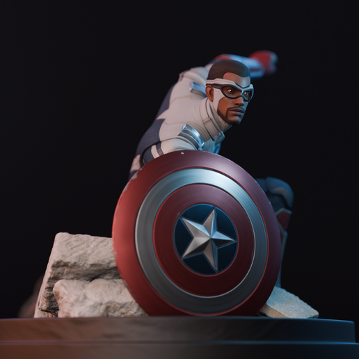 🧢 Captain America - Sam Wilson・ STL File for 3D printing・Cults