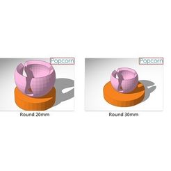 Rounds.jpg Free 3D file Popcorn Round connectors・3D print object to download