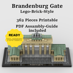 Lego-Vorlage.png Fichier 3D Lego Style Brick Brandenburg Gate・Modèle à télécharger et à imprimer en 3D