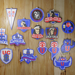 Clubes-deportivos.png Fichier 3D PAQUET DE 15 PORTE-CLÉS DE L'ÉQUIPE DE FOOTBALL DU CHILI / COLO COLO / UNIVERSIDADE CHILE / CATOLICA・Design imprimable en 3D à télécharger