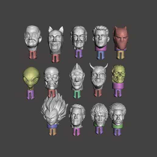 replaceable heads for poseable figure 3D model