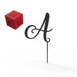 A.jpg Initial Cake Topper Letter A