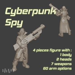 pose-E-title.png Cyberpunk spy (E model) for 32mm wargames
