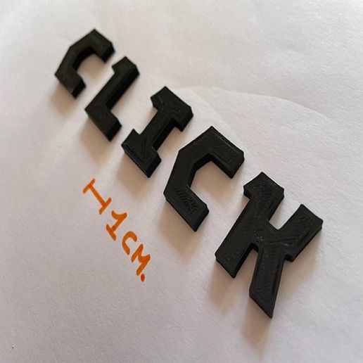 Download file CLICK uppercase 3D letters STL file • Model to 3D print ...