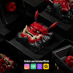 misterflink_sculptober_09.png Oni Mask - Keycap Cherry MX