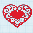 stylized-heart-stencil.png Stylized heart stencil, printable heart decor, Set of 2 pcs