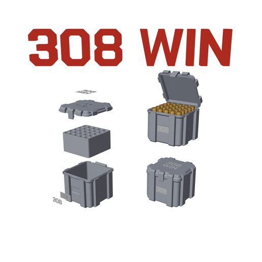 COL_08_308win_25a.png AMMO BOX 308 WIN AMMUNITION STORAGE 308win CRATE ORGANIZER