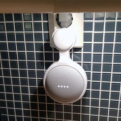 google_nest_mini_socket_mount.jpg Free STL file Google Nest Mini Socket Mount・3D printer design to download