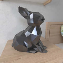 Rabbit-1.png Archivo STL Rabbit Lowpoly・Objeto imprimible en 3D para descargar