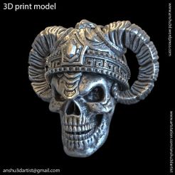 Demon_skull_vol4_Pendant_K1.jpg 3D-Datei Dämonenschädel vol4 Anhänger・3D-druckbares Modell zum Herunterladen