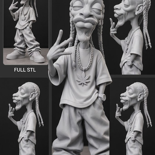 Snoop Dogg Stylized 3D Collectible Figure - no AMS / Multi-Color