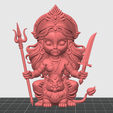 1.png Goddess Durga Maa Chibi Style Sitting on Lion | 3D Printable STL File | Hindu Warrior Goddess | FDM & Resin Ready (Unsupported)