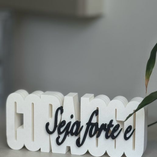 Placa Bíblica - Seja Forte e Corajoso
