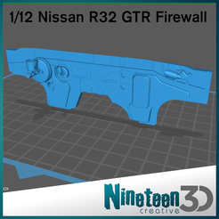 Cults-Firewall-12.png STL file Fujimi 1/12 R32 GTR Firewall Replacement・3D printable model to download