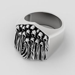Creepy-Ghost-Ring-New-Update-8.jpg STL file Creepy Ghost Ring・3D printer design to download