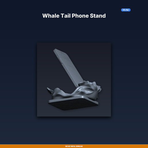 Whale Tail Phone Stand - 3D Printable STL File