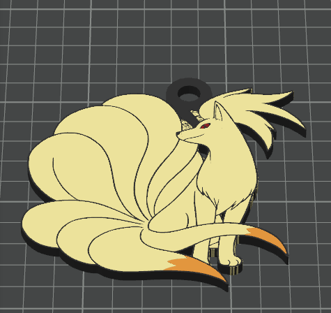 Ninetales Keychain - Kanto Collection (Multicolor .3mf & Single Color .stl)