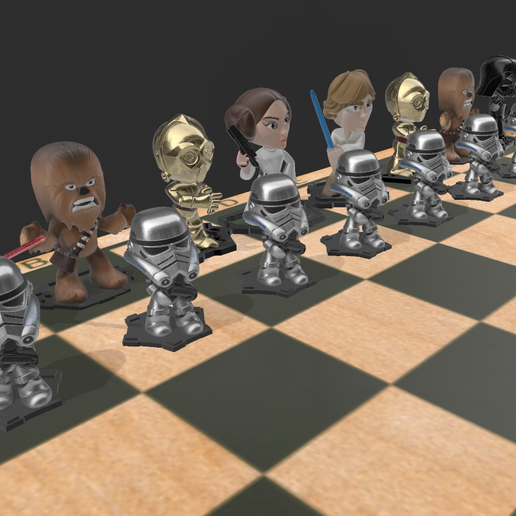 ♟️ Juego de Ajedrez STAR WARS CARTOON de lujo y Gran Calidad