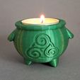 20230702_144803.jpg Cauldron Tea Light Holder, Witchy Candle, Wicca