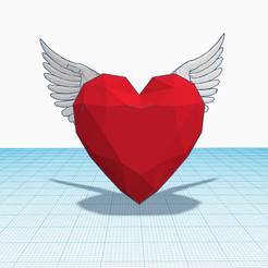 angel-wings-3d-diamond-heart.png STL file Art Decor Sculpture Angel Wings Heart decor Valentine Love Gift・3D printing idea to download, Allexxe