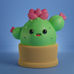 untitled.png STL-Datei Niedlicher Kawaii Kaktus・Vorlage für 3D-Druck zum herunterladen
