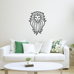 Untitled.png STL file Pretty Lion Head - Wall Art Decor・3D printable model to download