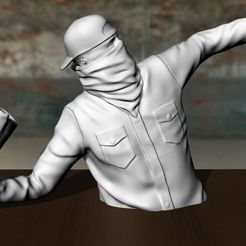 Catturaenet.jpg STL file Banksy "Flower Thrower"・3D printing design to download