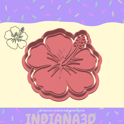 untitled.332.png Download STL file CUT FLOWER HIBISCUS • 3D printable template, Indiana3D