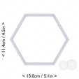 hexagon~4.75in-cm-inch-top.png Hexagon Cookie Cutter 4.75in / 12.1cm