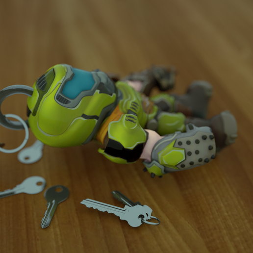 Doom Slayer Keychain 3D model