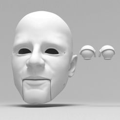 man_with_high_forehead_Marionettes-cz_oe_7.jpg Download file Head with moveable mouth, eyes and eyelids - high forehead (for doll, marionette, puppet, figure) • Object to 3D print, 3D-Marionettes