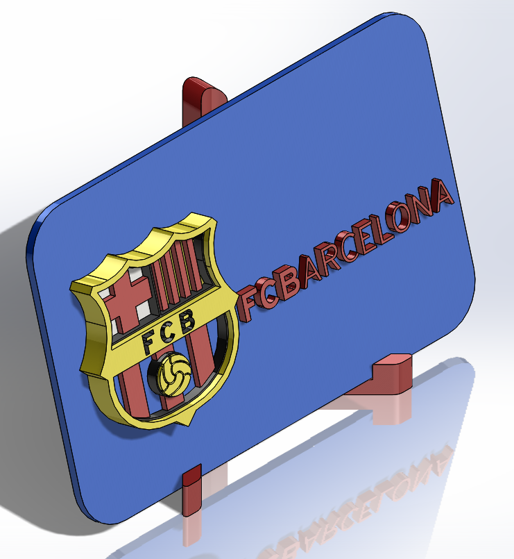 Download STL file FC Barcelona shield plate • 3D printer template ・ Cults