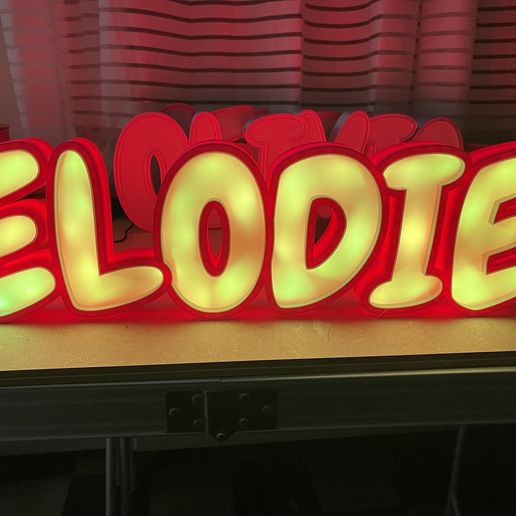 first name lamp led ELODIE 3D model