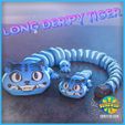 Long-Derpy-Tiger-reference-image02.jpg Long Derpy Tiger - Flexi Articulated Keychain, Straw Buddy & Display Figure - No Supports 3D Print STL/3MF
