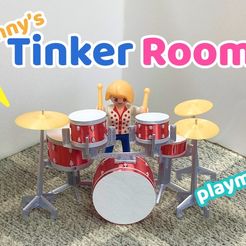 Wo K | aa Tinker Room — Miniatur-Schlagzeug-Set für Playmobil mit Tinkercad