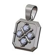 Clover-cross-diamond-cluster-Square-13x13mm-emrald-shaped-pendant-charm-10.jpg Clover cluster square emrald shaped pendant charm with bail 3D print model