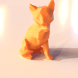 04.png STL file Low poly sitting cat・3D print design to download