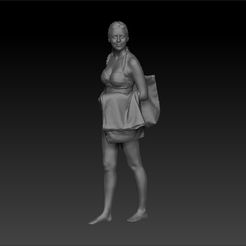 bikini-handuk.jpg STL file Figure Casual Woman Character bikini with bag swiming・3D print design to download