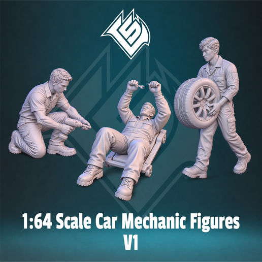 1:64 Scale Car Mechanic Figures